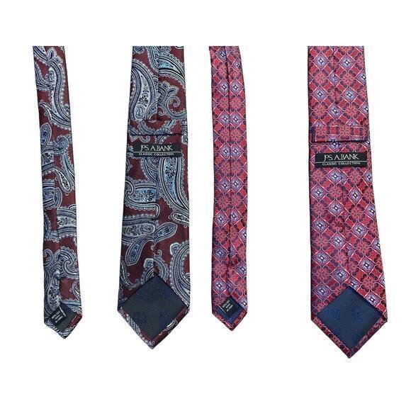 Lot of 2 Jos A Bank Classic Collection Ties Multicolor 100% Silk Handmade - Picture 4 of 10